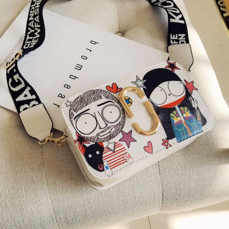 

Women Hot 2019 Girls Fashion Cute Fun Cartoon Print Small Square Wild Messenger Bags Personality Cartoon Shoulder Bag
