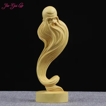 

JIA-GUI LUO Boxwood longevity elderly decorative small sculpture model craft gift home decoration Valentine's Day gift A070