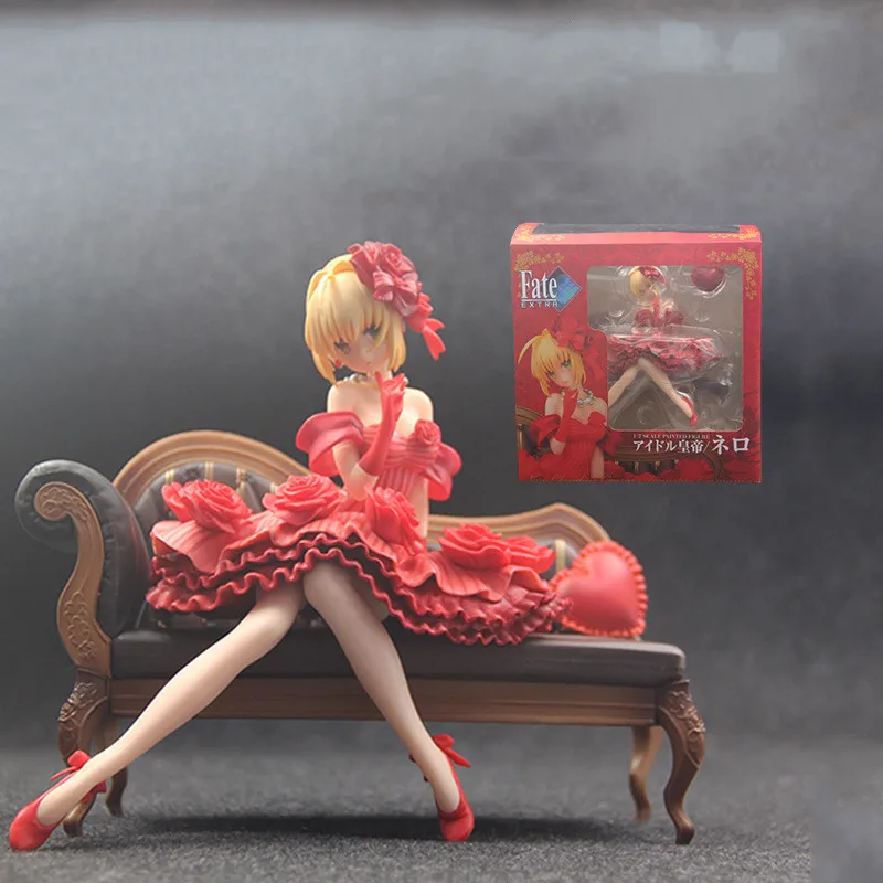 Kawaii Anime Girl Fate/stay Night FGO Red Saber Nero сидячая позиция Ver. ПВХ 1/6 Настольный Декор Куклы