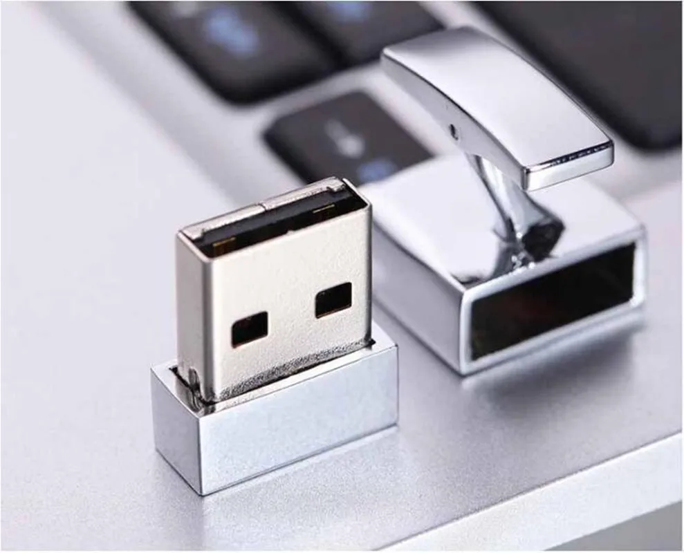 

1 PCS New Metal Silver Cufflinks Usb 2.0 Memory Flash Stick Pen Drive (Experienced Custom DIY LOGO Names)