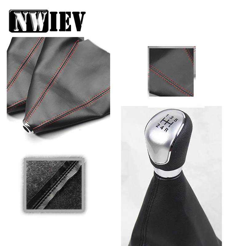 

NWIEV Car Styling For Mazda 3 6 CX-5 Honda Fit CRV Jeep Wrangler Grand Cherokee Carbon fiber leather Gear Lever dust-proof Cover