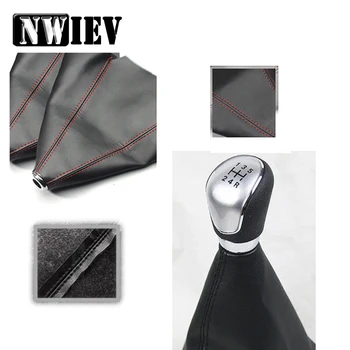 

NWIEV Car Styling For Mazda 3 6 CX-5 Honda Fit CRV Jeep Wrangler Grand Cherokee Carbon fiber leather Gear Lever dust-proof Cover