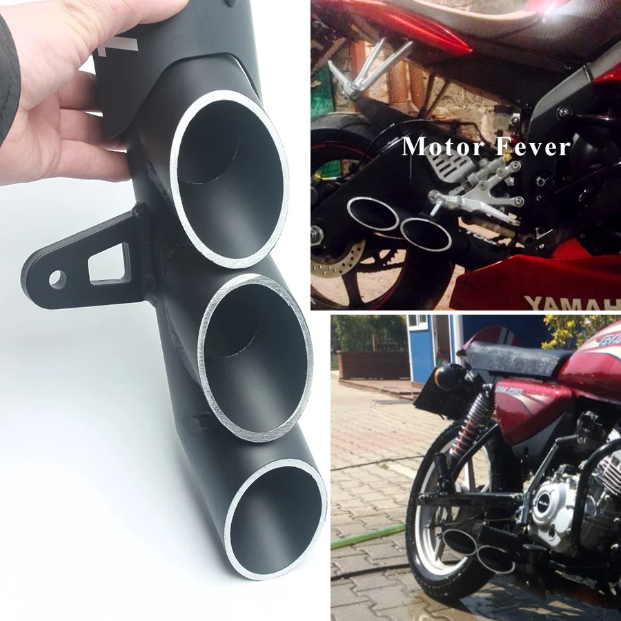 Reparación de Escape de la motocicleta Universal silenciador de Escape 2 Agujero/3 Agujero para YAMAHA R6 2006-2016 R1 Z750 Z800 ninja250 ZX-6R ZX-10R