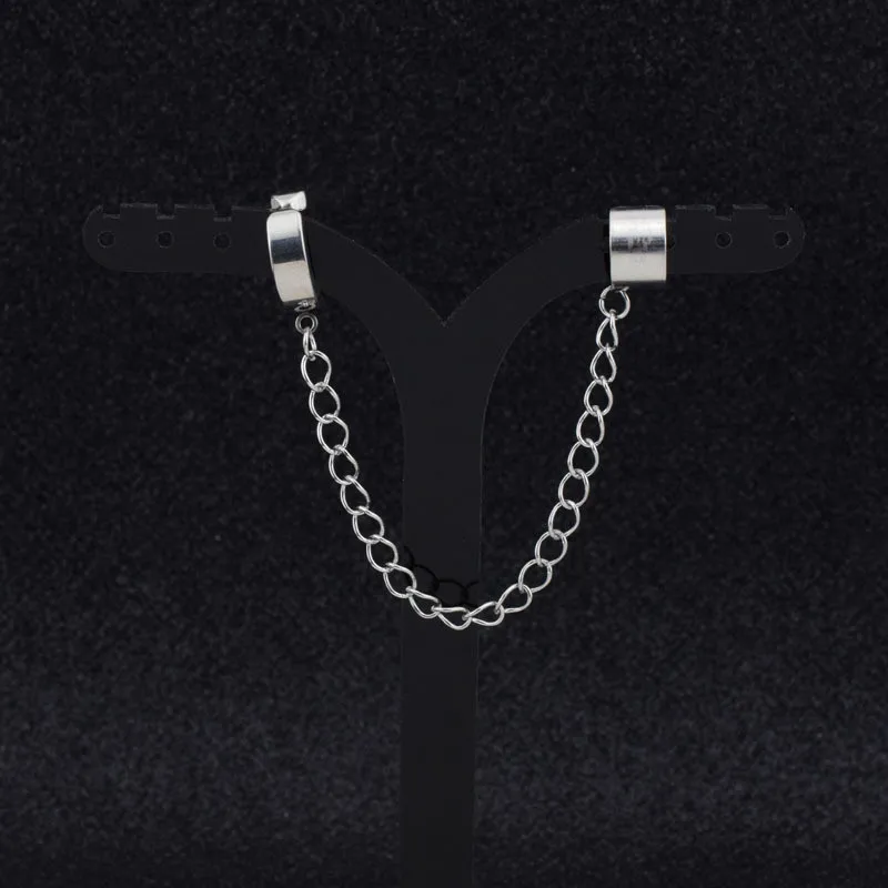 1pcs Earrings with Double Chain Ear Clip Without Ear Hole Personality Fashion Jewelry Ear Nails Ear Bone Earrings for Men Women 3