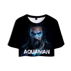 Aquaman 3D короткий топ с принтом женские летние футболки с коротким рукавом 2018 горячая Распродажа модные повседневные футболки для девочек