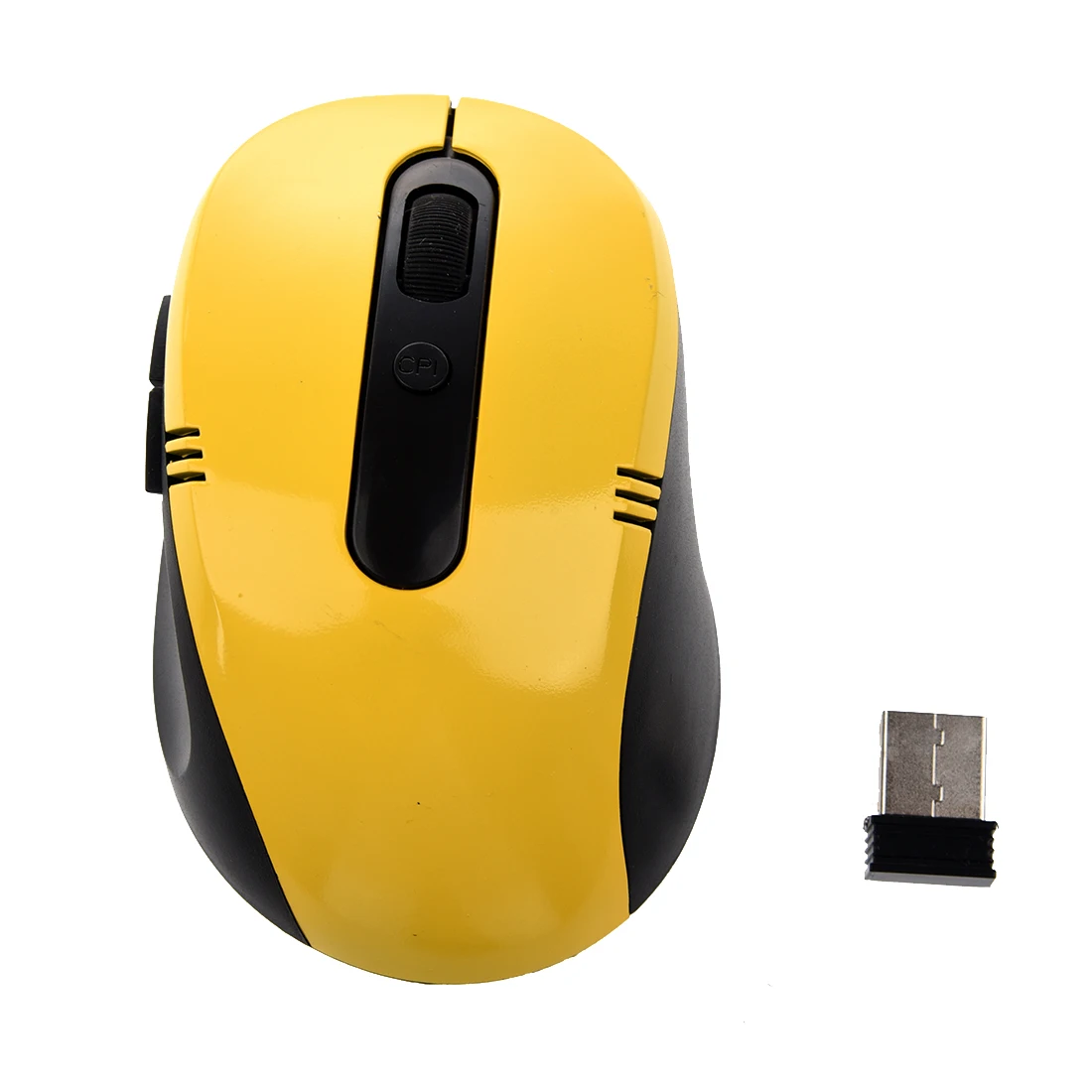 

2.4GHz USB Mouse For PC Laptop Wireless Optical Yellow with Black
