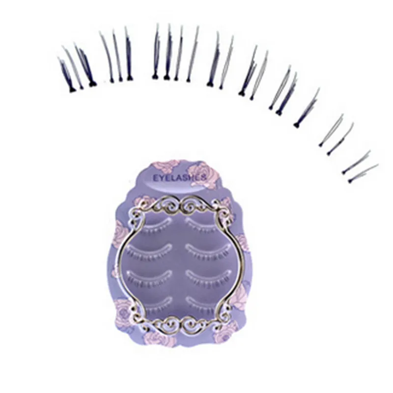 

RORASA 4 Pairs Makeup Natural Under Lashes False Eyelashes Handmade Lower Bottom Fake Eye Lashes Short False Eyelashes Extension