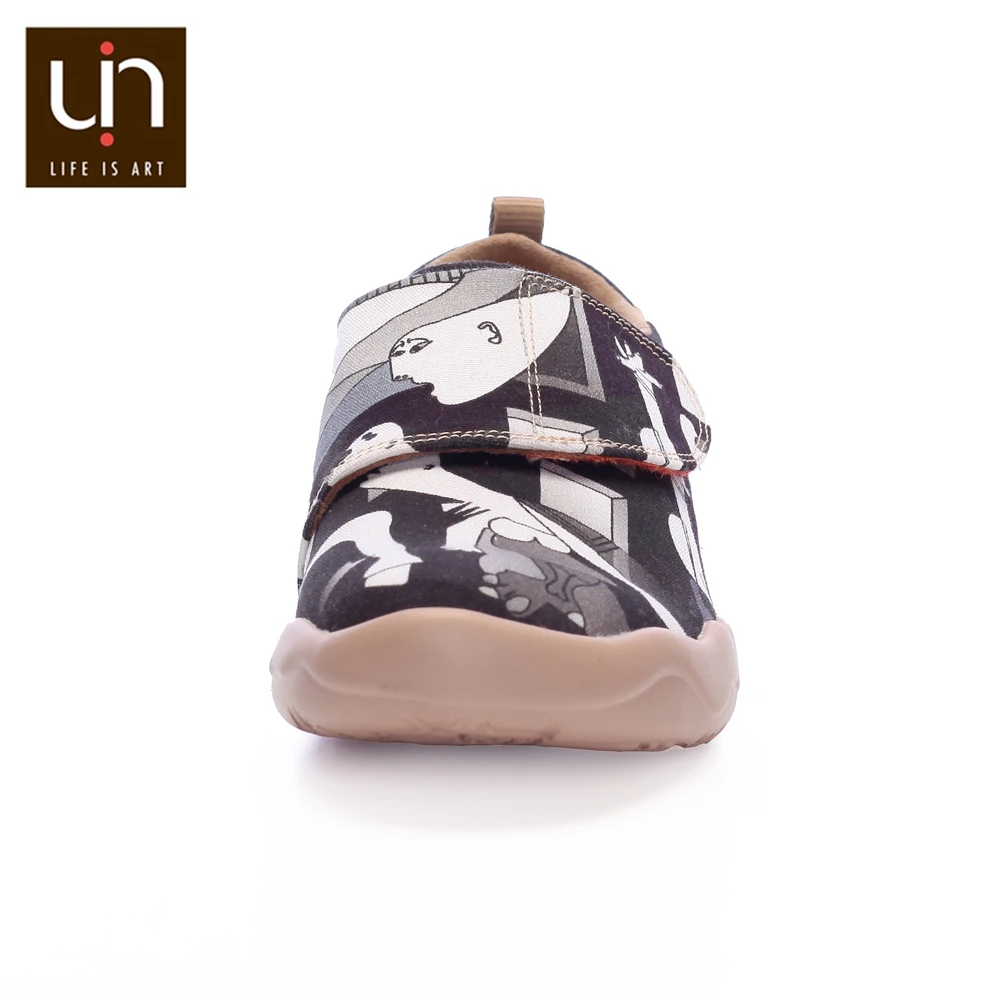 UIN Ace& Pedro/дизайнерская повседневная обувь на плоской подошве, раскрашенная вручную, для детей, на липучке, удобная обувь на плоской подошве для мальчиков и девочек, уличные кроссовки для детей