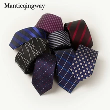 Mantieqingway 6 см полиэстер шелковый галстук тощий галстук Gravata Классический Полосатый Печатные Галстуки для мужские свадебные точки шеи галстук