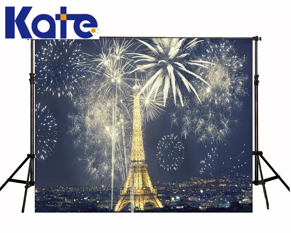 Kate Eiffel Tower Backdrop Color Fireworks Scenic Photography Backdrops Romantic Outdoor Wedding Background christmas backdrop 600cm 300cm valentine s day photography backdrops romantic love fireworks zj