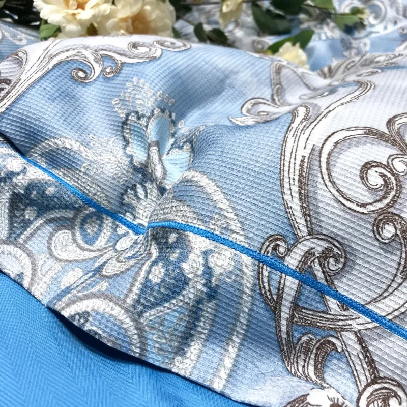 Waliicorners 4pcs Collection Floral print Duvet cover 100%Cotton Soft Bedding Set queen size king Bed sheets or fitted sheet pillow shams 23 IMG_6649