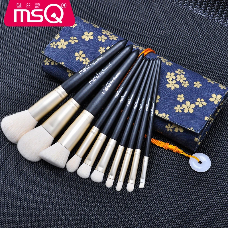 

MSQ Pro 10Pcs Cosmetic Makeup Brushes Set Bulsh Powder Foundation Eyeshadow Eyeliner Lip Make up Brush Beauty Tools Maquiagem