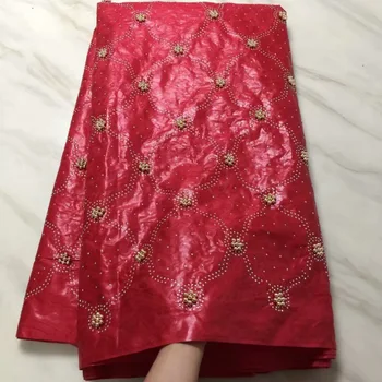 

2019 High-end multi-color Bazin Riche Getzner 5 yards Austrian quality guinea fabric 100% cotton beads African lace fabric