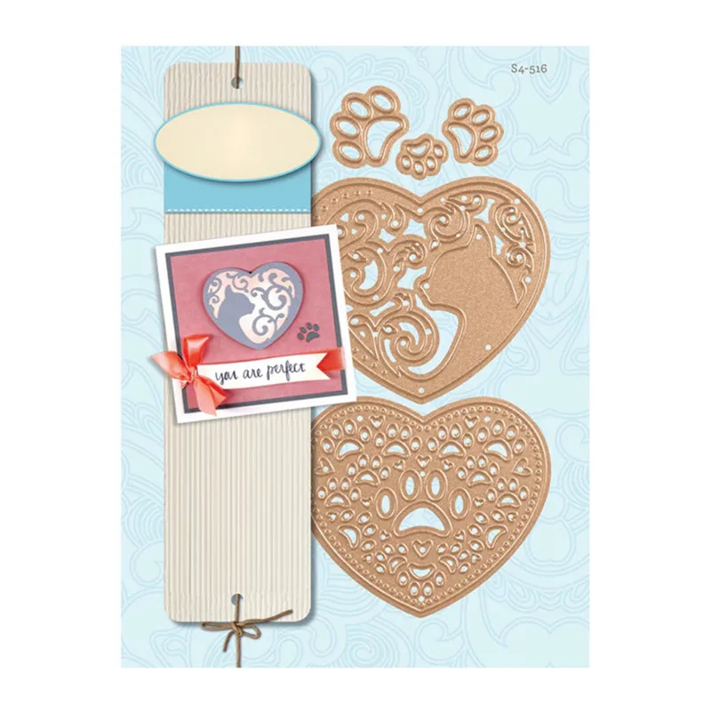 

GJCrafts New Love Pattern Cat Element Metal Cutting Dies for Dies Scrapbooking Card Making DIY Embossing Cuts Craft Dies