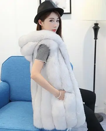 ZADORIN зимнее пальто для женщин роскошный меховой жилет из искусственного меха с капюшоном теплая куртка из искусственного меха пальто женский тонкий жилет veste femme