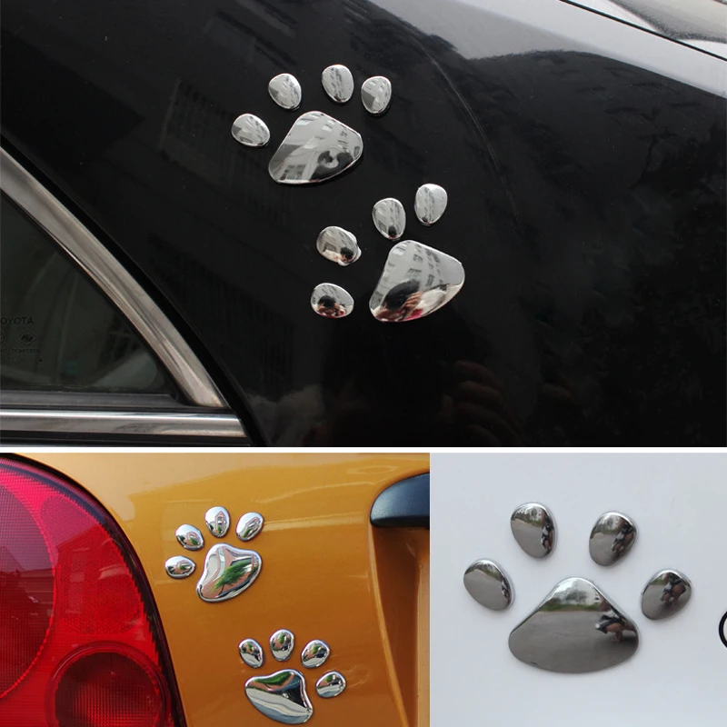 2 шт. Медвежья Лапа 3D мультфильм наклейки на автомобиль для Peugeot 307 206 308 407 207 2008 3008 508
