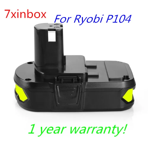2000mAh Ryobi 18V Lithium Battery Replacement for Ryobi P104 P105 P102