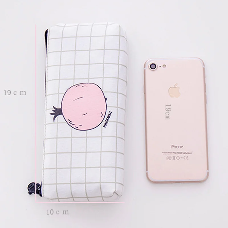 Симпатичный холщовый пенал с изображением фруктов граната клубники papelaria чехол