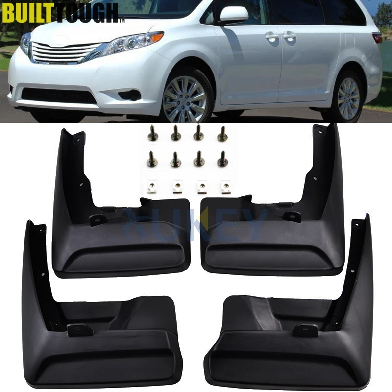 Set Molded Car Mud Flaps For Toyota Sienna 2011 2017 Mudflaps