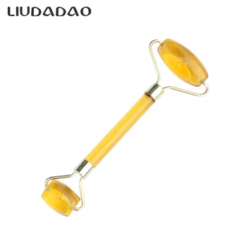 

Natural Yellow Crystal Facial Rollers Beauty Skin Care Massager Tools Jade Face Lift Rolles Massager Wrinkle Removal Health