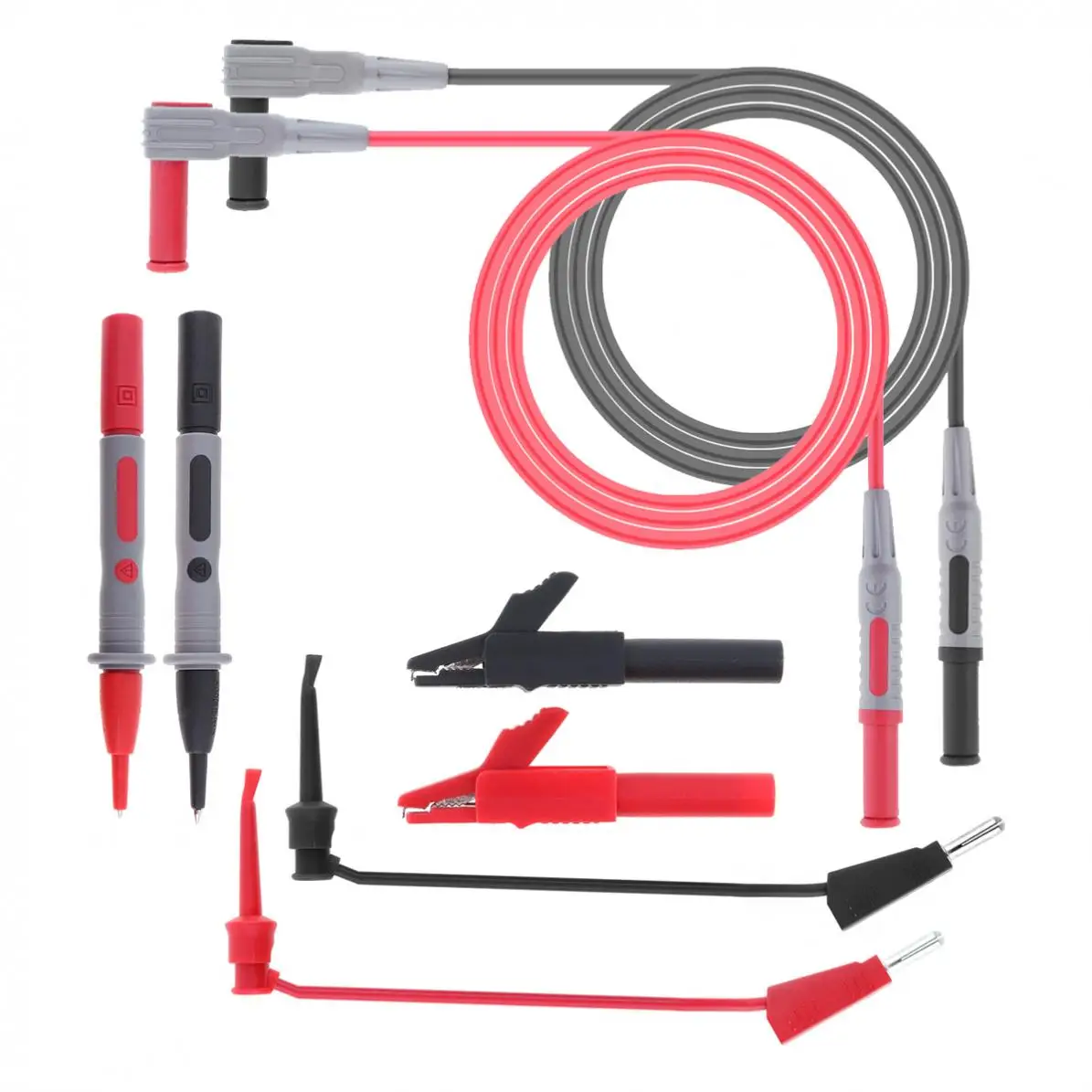 

Universal 8 in 1 PVC 90CM Multi-function Multimeter Digital Meter Stick Test Kit with Alligator Clips / Probe Hook