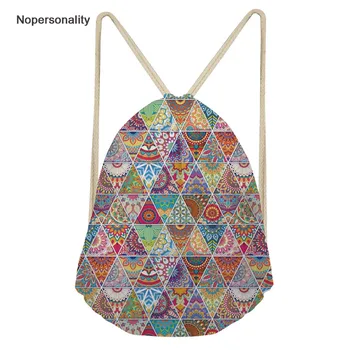 

Nopersonality Women's Bohemia Drawstring Bag Colorful Rucksack Polyester Drawstring Backpack Girls Casual Travel Daypack Mochila