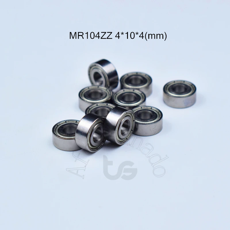 MR104ZZ 4*10*4(мм) 10 шт. ABEC-5 подшипник 10 шт. Металлический Герметичный Мини-подшипник MR MR104 MR104ZZ хромированные стальные подшипники