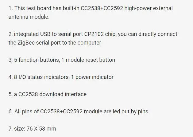 CC2538-CC2592PA модуль CC2538 разработка тестовая плата ZigBee разработка тестовая плата CC2538+ CC2592