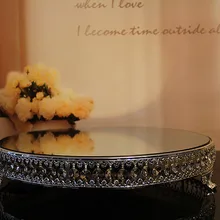 3061-31 металлическая, для подставки для пирожных тарелок для фруктов стеклянная пластина Посеребренная 31 см диаметр торта сковорода свадебное украшение дома