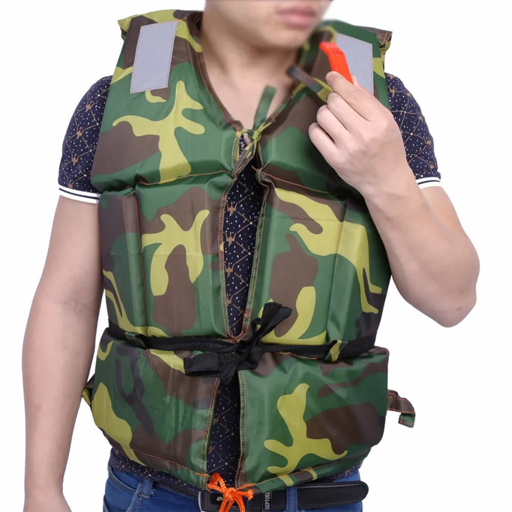 

Camouflage Adult Boating Swimming Life Jacket Life Vest Buoyancy Aid Polyester Floating Foam with Whistle