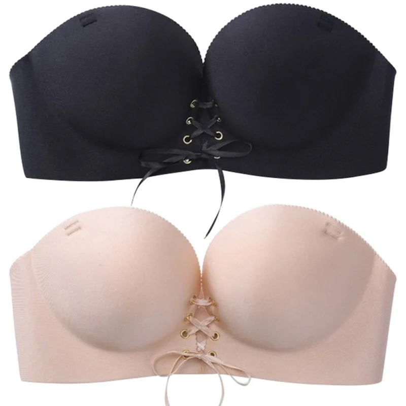 

Sexy Adhesive Push up Seamless Bra Silicone Backless Wedding Bralette Strapless Invisible Women Underwear Bras 1/2 Cup