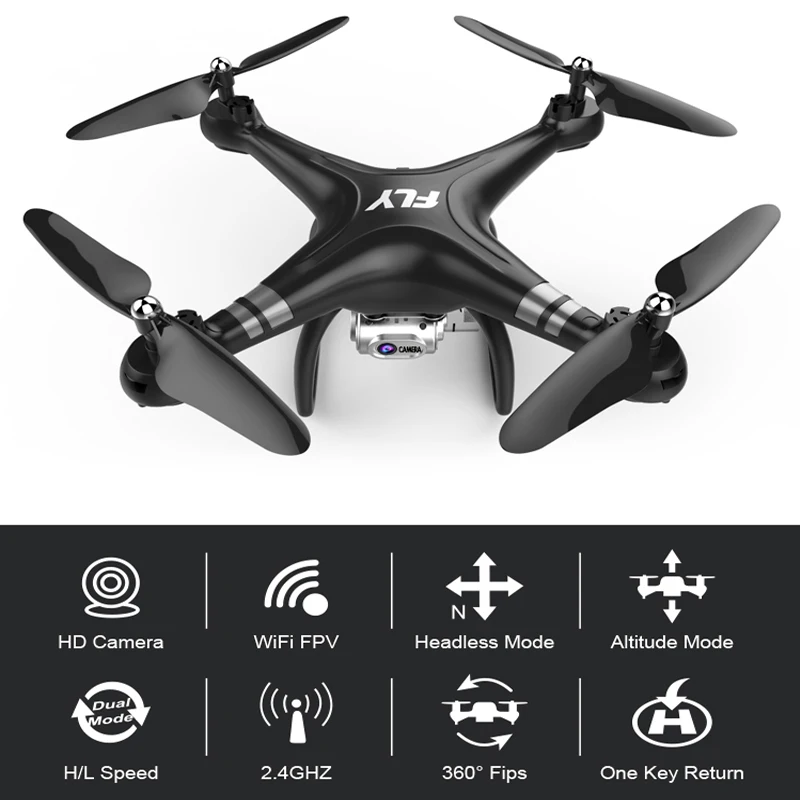  XY-X6 WiFi FPV Drone with 1080P HD Camera,Voice Control, Wide-Angle Live Video RC Quadcopter with Altitude Hold Gravity Sensor 