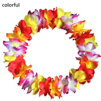 

100pcs Multicolor Hawaiian Party Artificial Flower Lei Fancy Dress Necklace Garland Wedding Decor Silk Flowers Wreaths wen4794