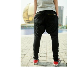 Хит, мужские Гаремные штаны для улицы, хип-хоп, для бега в спортзале, для улицы, для бега, для занятий танцами, на молнии, Мужские штаны Гарун с низкой промежностью