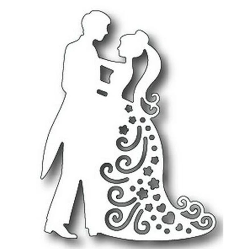 

Hemere Wedding Bride Groom Border Metal Cutting Dies for Scrapbooking DIY Craft Paper Card Making Decorative Embossing Template