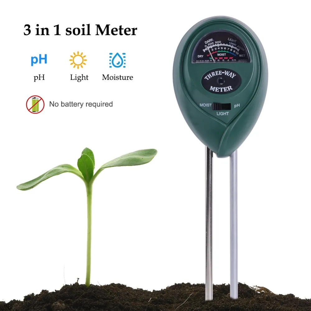 3 in 1 Soil PH Meter Flower Pot Hygrometer Tester Plants Growth Moisture Light Intensity Instrument Garden Tools | Инструменты