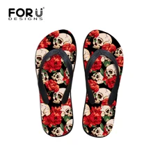 Leisure Men Flip Flops Designer Printing Skull Head Flat Slipper Brand Summer Style Massage Male Flip Flops Free Shipping цена Leisure Men Flip Flops Designer Printing Skull Head Flat Slipper Brand Summer Style Massage Male Flip Flops Free Shipping цены онлайн
