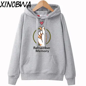 

Women Spring And Autumn High Street Fashion Letter Hand Printing Solid Cotton Hoodies Female Casual Loose Pullover Sweatshirts