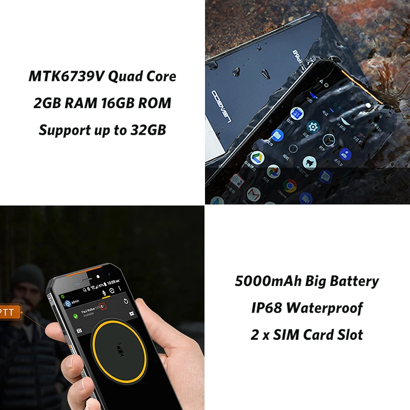 LEAGOO X Rover C IP68 водонепроницаемый смартфон 5 72 &quotmtk6739 четырехъядерный 2 Гб 16 13 МП 5000