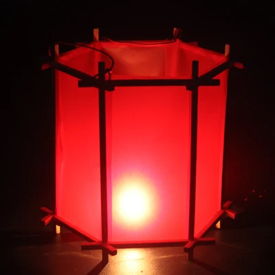

DIY hexagonal portable lantern lanterns, antique Chinese children's handmade toys, classical paper lanterns, solid color lantern