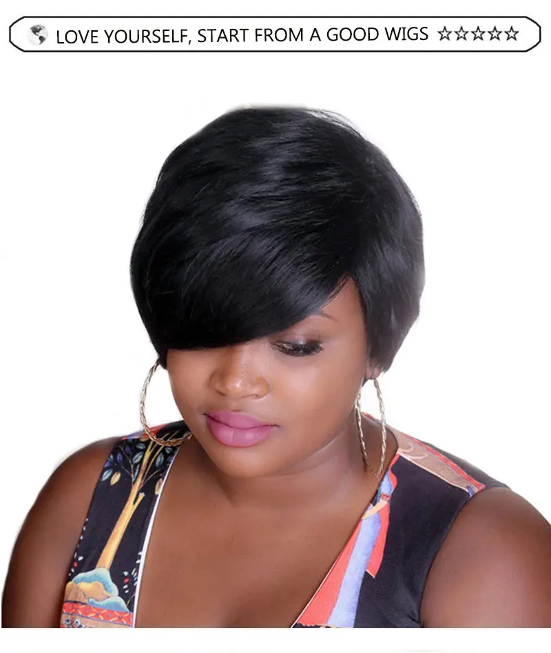Msiwigs Bobo Style Short Wigs For Black Women Heat Resistant Hair