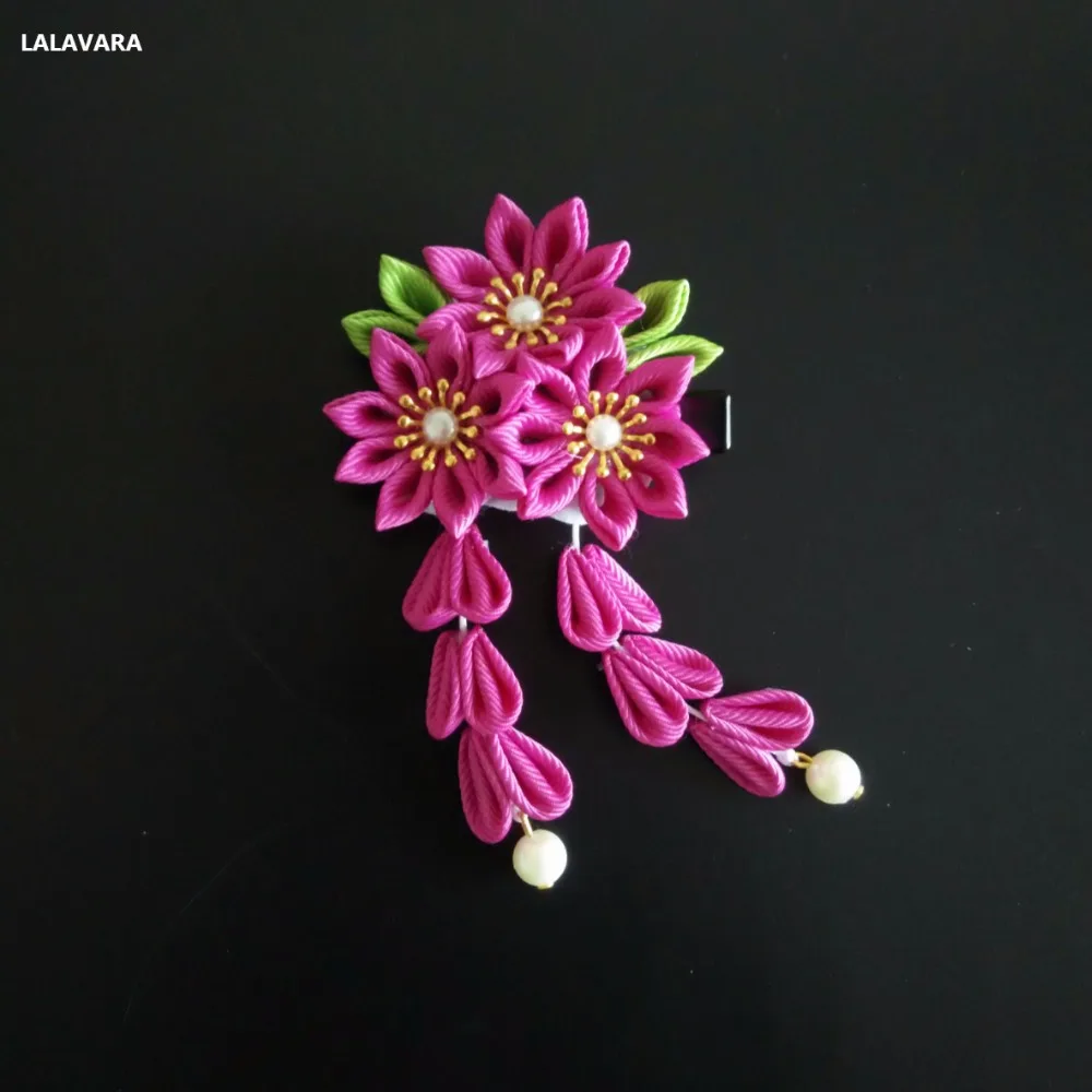 LALAVARA 10 шт. японские кимоно заколки kanzashi цветок заколки для волос для женщин детей девочек аксессуары для волос