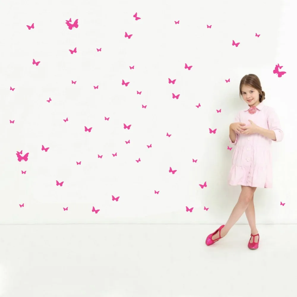 

86pcs Butterfly Wall Stickers Art Vinyl Wall Decals Children's Bedroom Background Wall Decoration
