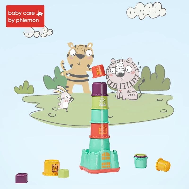 Mini Stacked Stack Cup Rainbow Figures Folding Tower Funny Piles Cup Infant Early Educational Puzzle Nested Building Toys