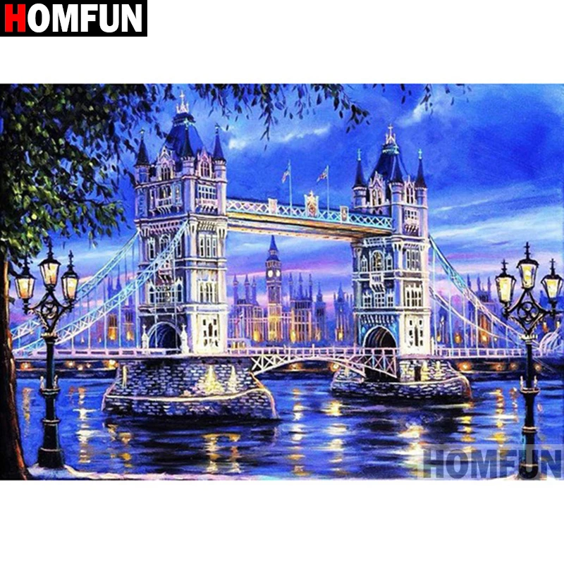 HOMFUN Full Square/Round Drill 5D DIY Diamond Painting &quotCastle scenery&quotEmbroidery Cross Stitch Home Decor A06352 | Дом и сад