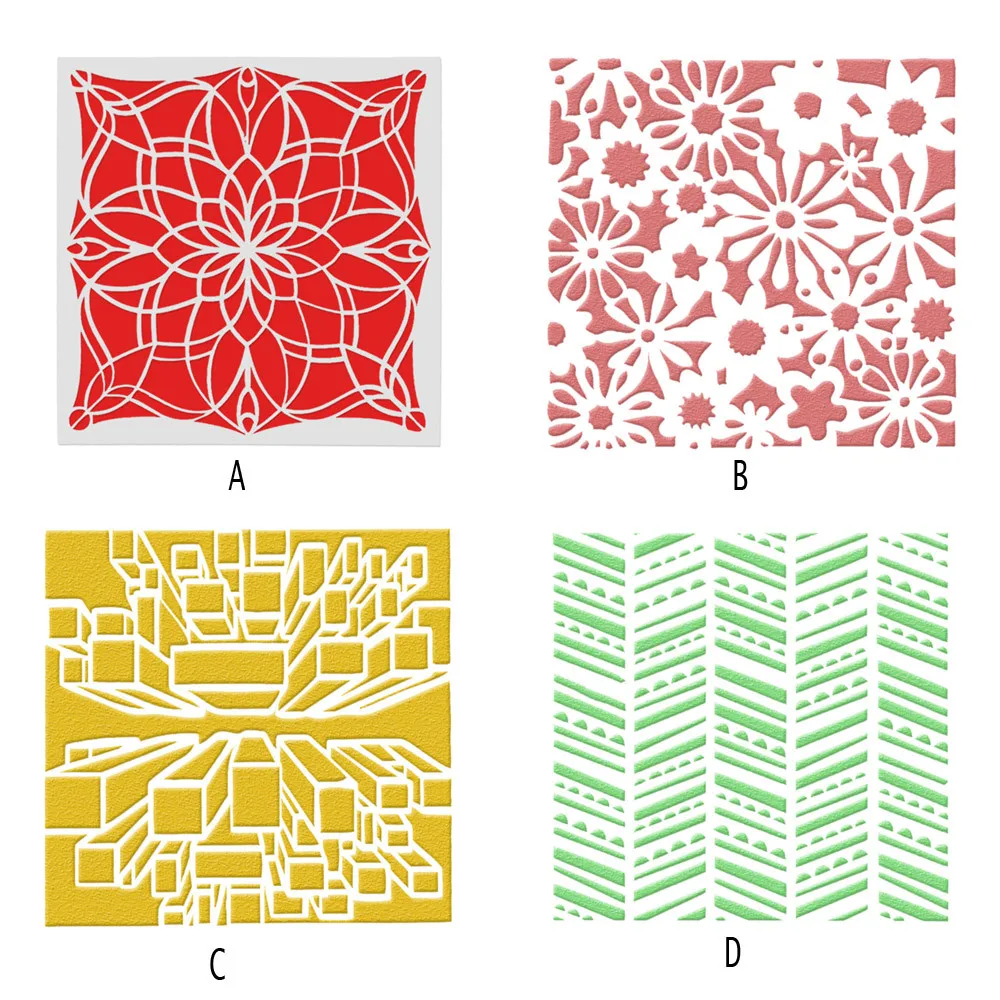 

DIY Birthday Party Cake Stencil Square Cake Spray Mold Decorate Print SugarCraft #SY