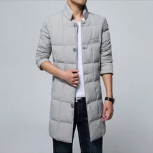 Высокое качество, черный, белый, синий, серый, Мужская теплая зимняя куртка, ветрозащитная Повседневная Верхняя одежда, пальто средней длины, Мужская парка со стоячим воротником
