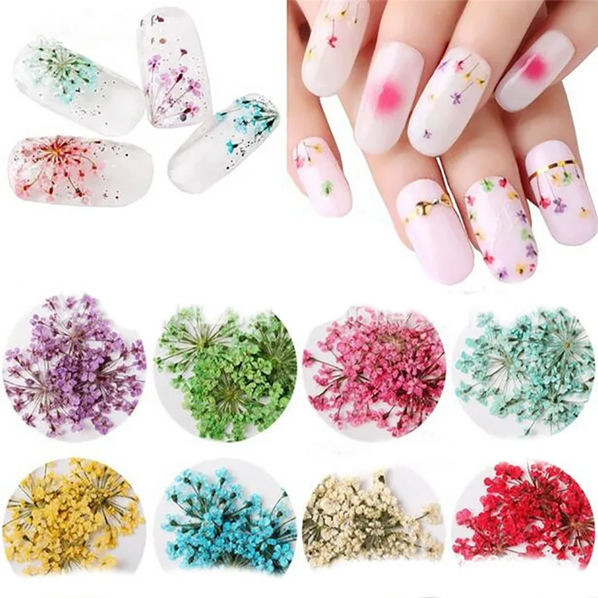 Dried Nail Flower For Nail Art Decoration DIY Tips 3D Nail Charms Dried ...