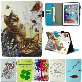 

For iPad 2017 9.7" A1822 A1823 Tablet Case Flip Leather Stand Cartoon Animal Owl Cover For Apple ipad 9.7 inch 2017 Fundas Coque