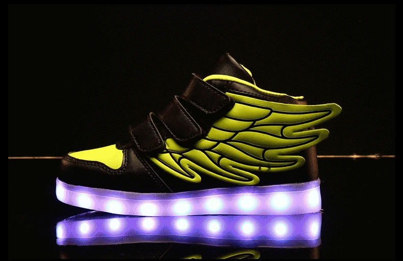 Zapatos con luz LED para niños y niñas, zapatillas de cuero con altas, recargables por parpadeantes, para baile nocturno|Zapatos vulcanizados de mujer| - AliExpress